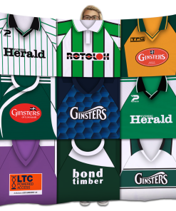 Plymouth Argyle Classic Kits Montage Retro Shirt Fleece Blanket / Throw