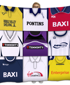 Preston Classic Kits Montage Retro Shirt Fleece Blanket / Throw