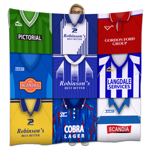 Stockport County Classic Kits Montage Retro Shirt Fleece Blanket / Throw