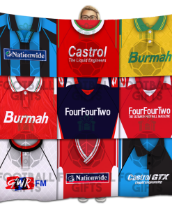 Swindon Town Classic Kits Montage Retro Shirt Fleece Blanket / Throw