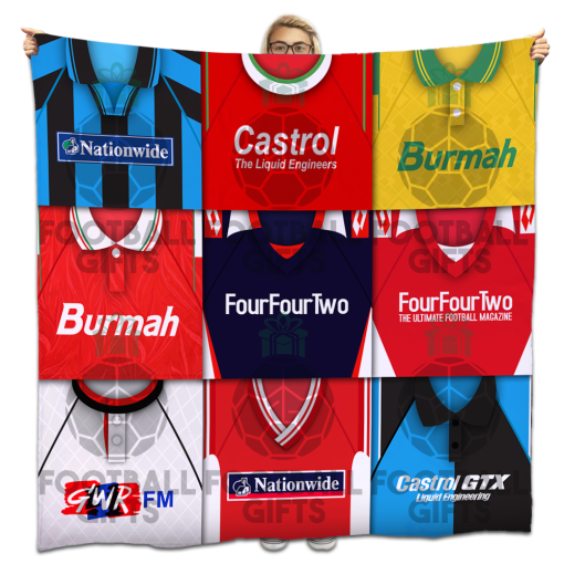 Swindon Town Classic Kits Montage Retro Shirt Fleece Blanket / Throw