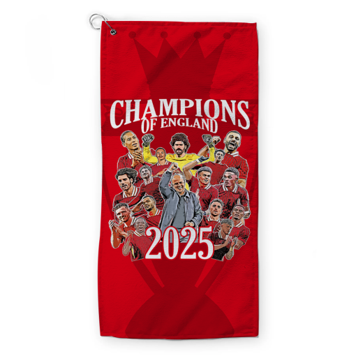 Liverpool Champions Of England 2025 Golf Towel - Image 2