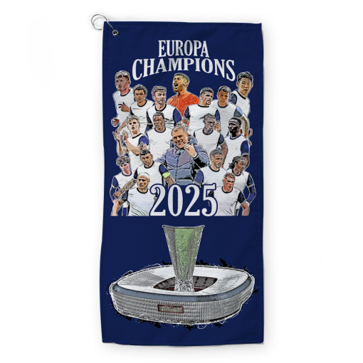 Golf Towel Spurs Champions of Europa 2025 Golf Towel - Image 2