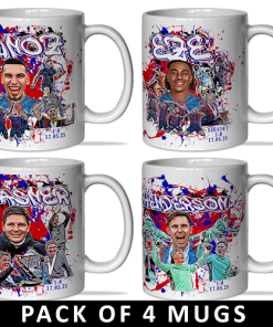Palace Cup Winners 2025 Mugs Pack Of 4 Muñoz, Eze, Glasner & Henderson