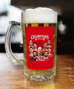 Liverpool Champions Of England 2024-25 Player Portraits Beer Glass