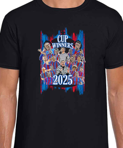 Crystal Palace Cup Winners 2025 Black T-Shirt Tee