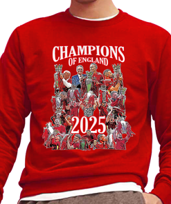 Liverpool Champions Of England 2025 Red Jumper Top Design 2