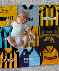 Cambridge United Classic Kits Montage Retro Shirt Baby Fleece Blanket