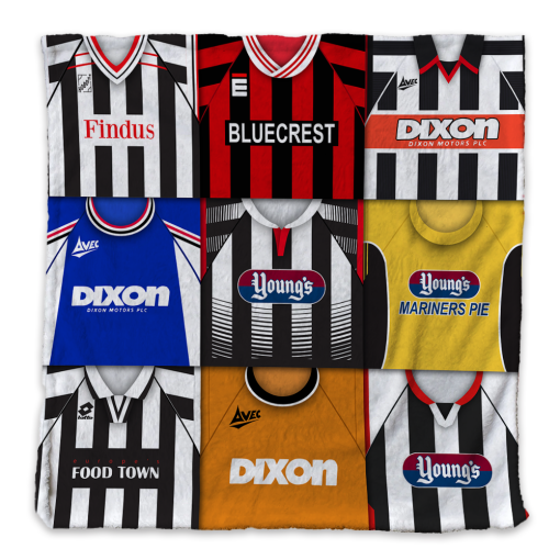 Grimsby Town Classic Kits Montage Retro Shirt Baby Fleece Blanket - Image 2