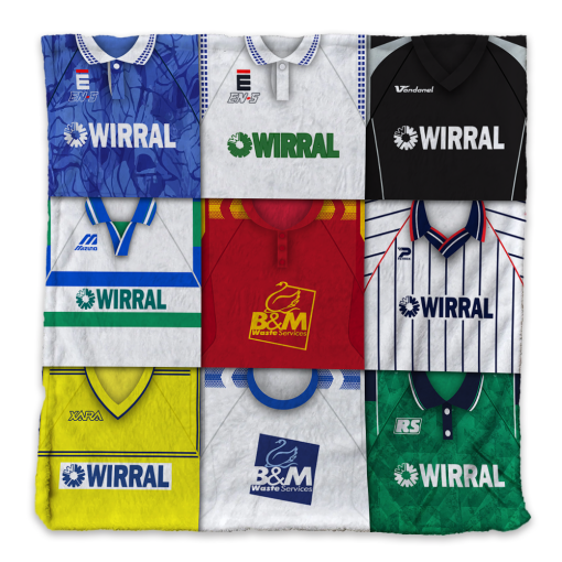 Tranmere Rovers Classic Kits Montage Retro Shirt Baby Fleece Blanket - Image 2