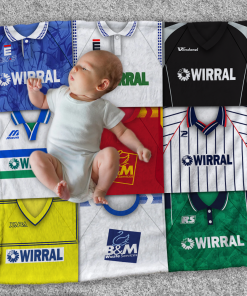 Tranmere Rovers Classic Kits Montage Retro Shirt Baby Fleece Blanket