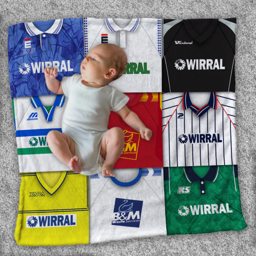 Tranmere Rovers Classic Kits Montage Retro Shirt Baby Fleece Blanket