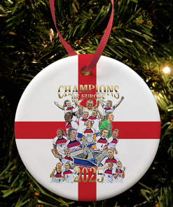England Women Champions Of Europe 2025 Christmas Tree Decoration Bauble Lionesses