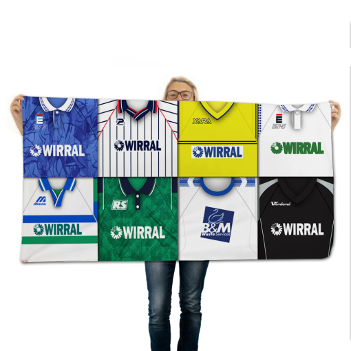 Tranmere Rovers Classic Kits Montage Retro Shirt Beach Towel - Image 2