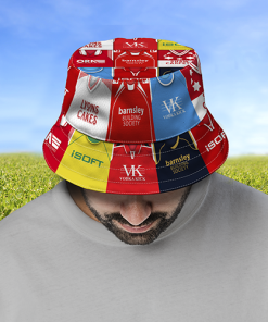 Barnsley Retro Shirt Montage Bucket Hat Classic Kits