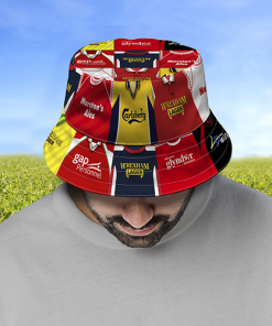 Wrexham Retro Shirt Montage Bucket Hat Classic Kits