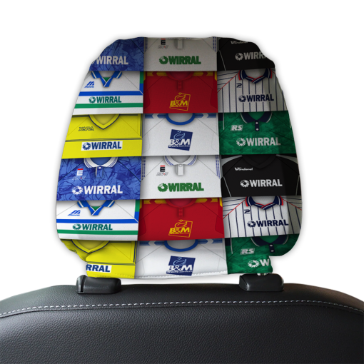 Tranmere Rovers Retro Football Shirts Montage Car Headrest Covers