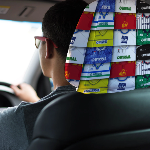 Tranmere Rovers Retro Football Shirts Montage Car Headrest Covers - Image 2