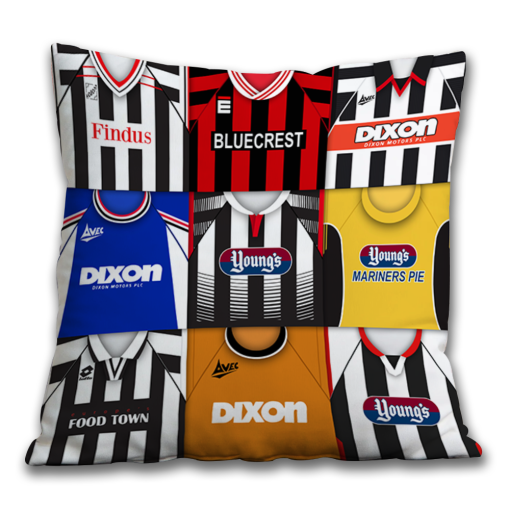 Grimsby Town Retro Kit Montage Jumbo Football Cushion Classic Kits - Image 2