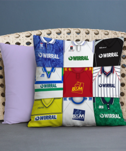 Tranmere Rovers Retro Kit Montage Jumbo Football Cushion Classic Kits