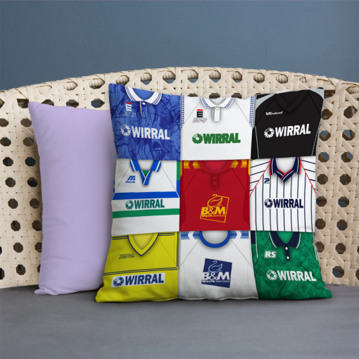 Tranmere Rovers Retro Kit Montage Jumbo Football Cushion Classic Kits