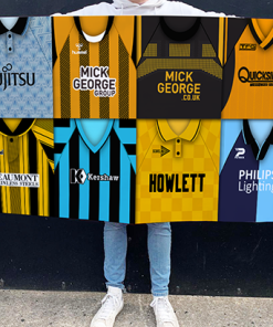 Cambridge United Retro Kit Montage Football Flag High Quality Classic Kits
