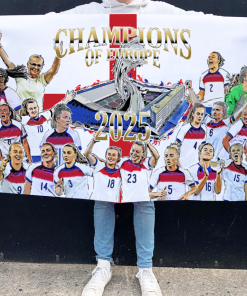England Women Champions of Europe Euro Winners 2025 St George Flag 5ft x 3ft