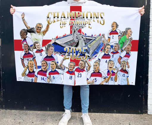 England Women Champions of Europe Euro Winners 2025 St George Flag 5ft x 3ft