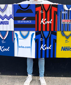 Gillingham Retro Kit Montage Football Flag High Quality Classic Kits