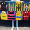 Shrewsbury Town Retro Kit Montage Football Flag High Quality Classic Kits