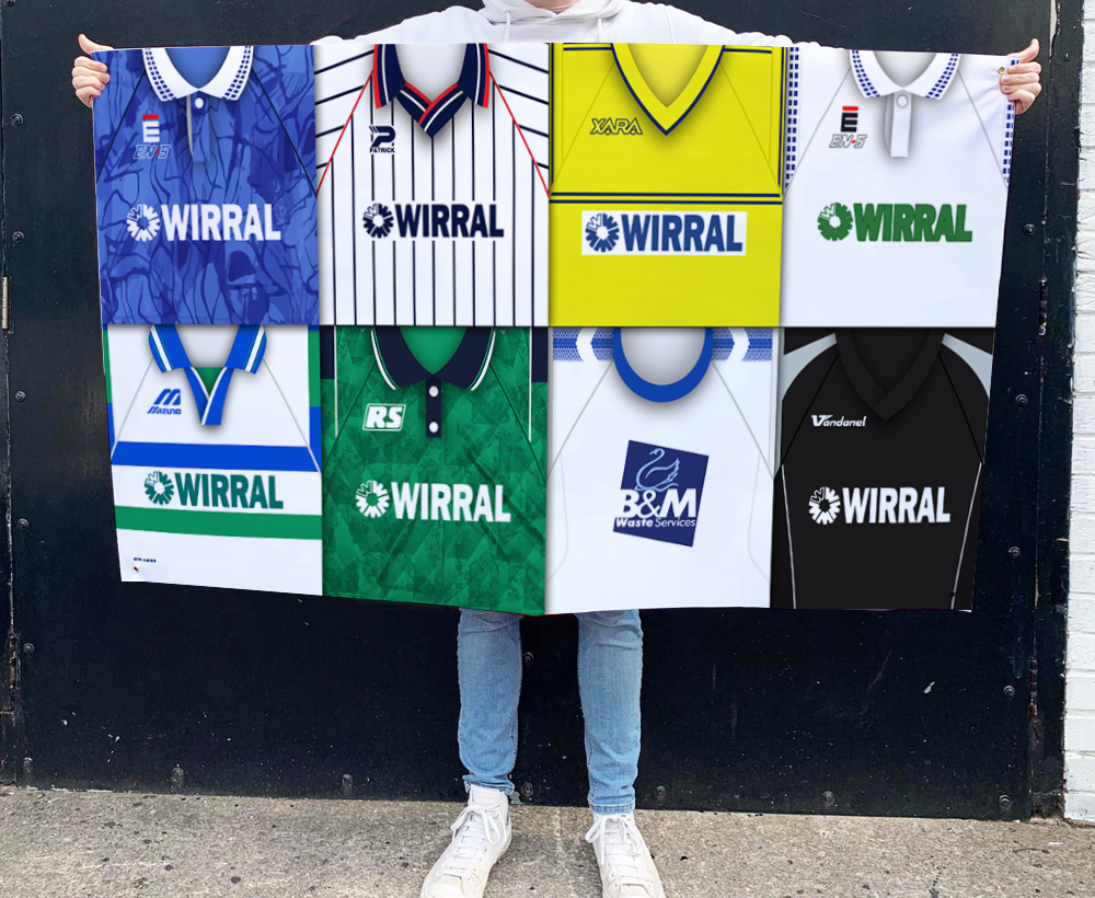 Tranmere Rovers Retro Kit Montage Football Flag High Quality Classic Kits