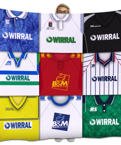 Tranmere Rovers Classic Kits Montage Retro Shirt Fleece Blanket / Throw