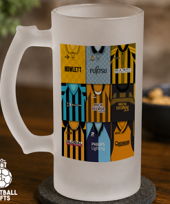 Cambridge United Retro Shirt Montage Frosted Beer Glass Classic Kits