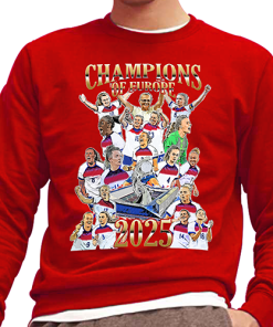 England Ladies Champions Of Europe 2025  Red Jumper Lionesses Top