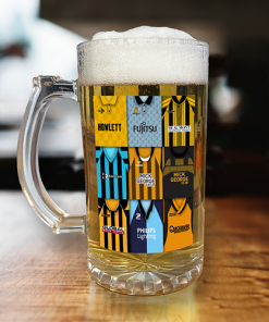 Cambridge United Retro Shirt Montage Beer Glass Classic Kits