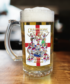 England Women Champions Of Europe 2025 Beer Glass Football Gifts