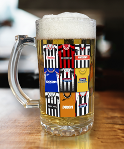 Grimsby Town Retro Shirt Montage Beer Glass Classic Kits