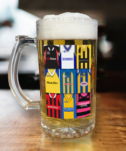 Shrewsbury Town Retro Shirt Montage Beer Glass Classic Kits