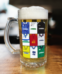 Tranmere Rovers Retro Shirt Montage Beer Glass Classic Kits
