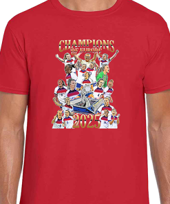 England Ladies Champions Of Europe 2025 Red T-Shirt Lionesses Tee