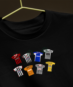 Grimsby Town Retro Kits Black T-Shirt Classic Kits - Image 3