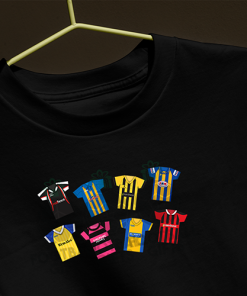 Shrewsbury Town Retro Kits Black T-Shirt Classic Kits - Image 3
