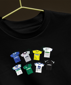 Tranmere Rovers Retro Kits Black T-Shirt Classic Kits - Image 3