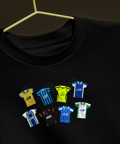 Wigan Athletic Retro Kits Black T-Shirt Classic Kits - Image 3