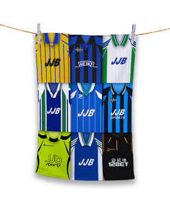 Tea Towel Wigan Athletic Classic Kits Montage Retro Shirt Tea Towel