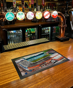 Alternative view of Leeds Around The Grounds Elland Road Water Colour Bar Runner Mat