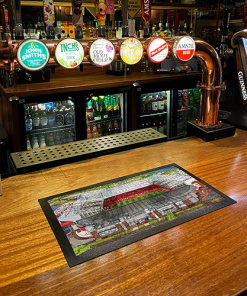 Alternative view of Man Utd Around The Grounds Old Trafford Water Colour Bar Runner Mat