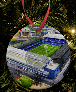 Ipswich Around The Grounds Portman Road Water Colour Christmas Tree Decoration Bauble