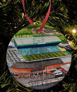Leeds Around The Grounds Elland Road Water Colour Christmas Tree Decoration Bauble