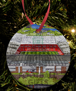 Man Utd Around The Grounds Old Trafford Water Colour Christmas Tree Decoration Bauble